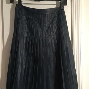 Vegan Leather Pleated Skirt